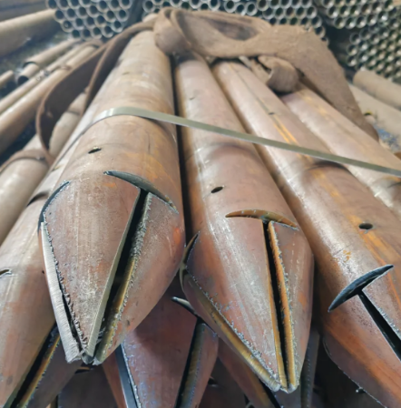 温州出尖打孔加工无缝注浆钢花管注浆管厂家